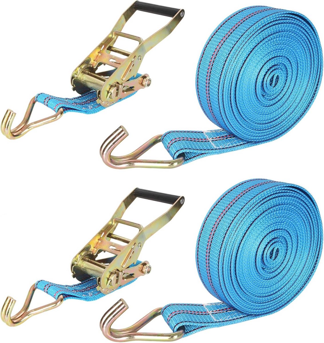 2x Spanband met Ratelspanner en Haak 10 Meter 3000 kg Set
