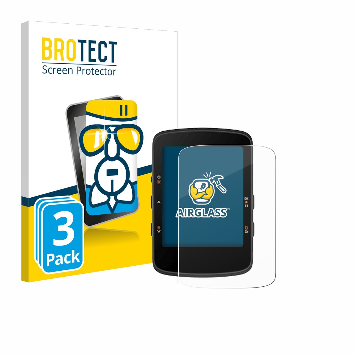 Screenprotector 3 Stuks voor Bryton Rider 460 Beschermglas transparant