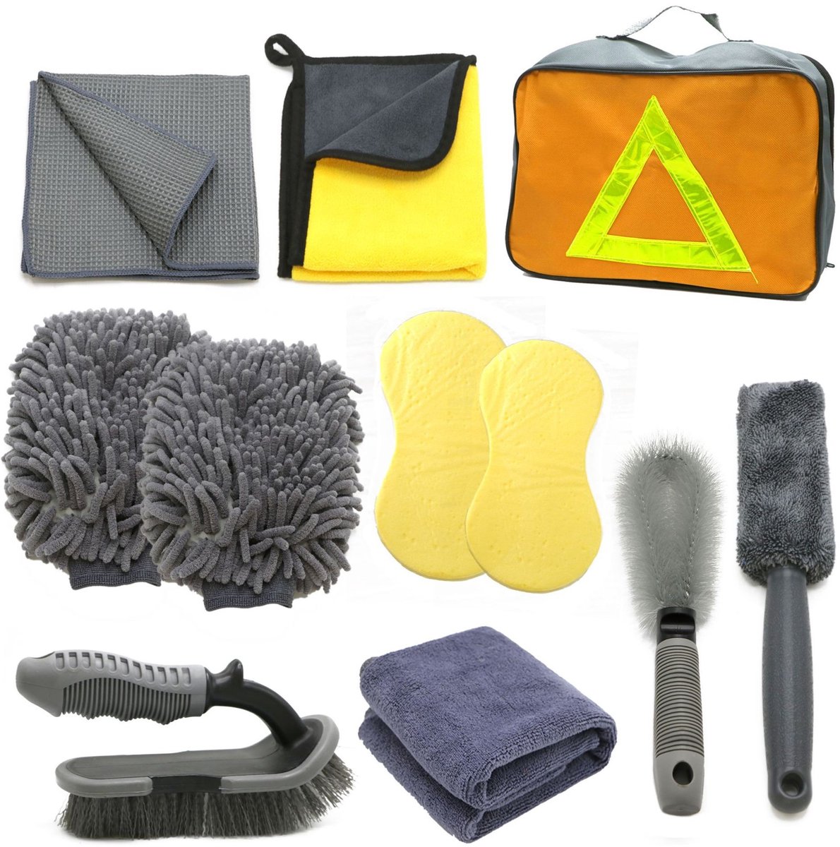 11-delige Premium Autoreinigingsset met Tas – Professioneel – Incl. Washandschoenen, Microvezel Doeken & Dieptereiniger