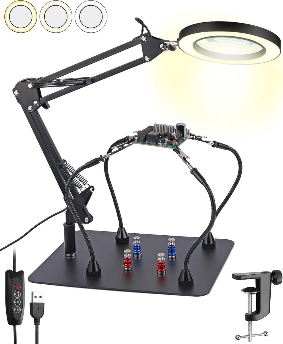 Professionele 8X Vergrootglas Lamp met Licht en Magneet Hulp