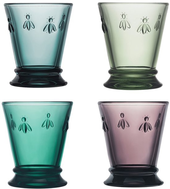 La Rochère Abeille - Waterglas - Assorti kleur - 26 cl - Set van 4