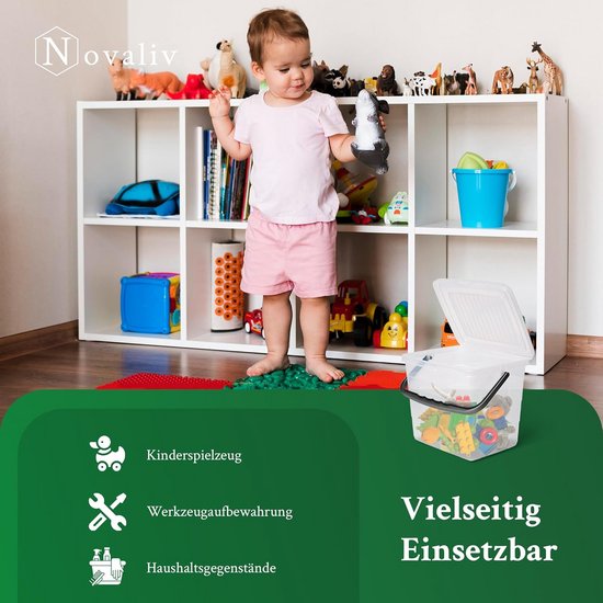 Transparante Wasmiddelbox met Deksel - 4 Liter, Opbergdoos voor Waspoeder en Diverse Reinigingsmiddelen — afbeelding 3