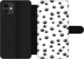 Telefoonhoesje Geschikt voor iPhone 12 Pro telefoonhoesje - Patronen - Kat - Poten - Jongens - Meisjes - Kinderen - Kind - Met vakjes - Wallet case met magneetsluiting