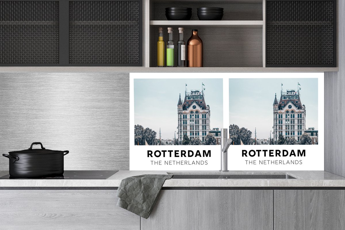 Keuken achterwand behang - Waterafstotend - Rotterdam - Nederland - Huis -  120x60 CM -... | bol.com