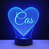 3D LED Lamp - Hart Met Naam - Cas
