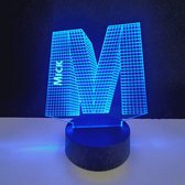 3D LED Lamp - Letter Met Naam - Mick