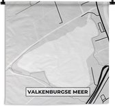 Wandkleed - Wanddoek - Kaart - Valkenburgse Meer - Nederland - Stadskaart - Plattegrond - 150x150 cm - Wandtapijt