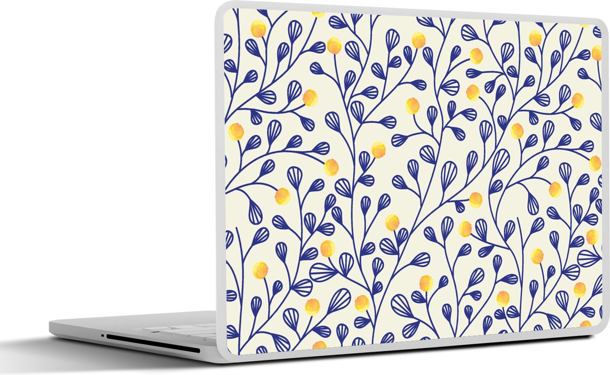 Laptop sticker - 15.6 inch - Patronen - Geel - Minimalistisch - 36x27,5cm - Laptopstickers - Laptop skin - Cover