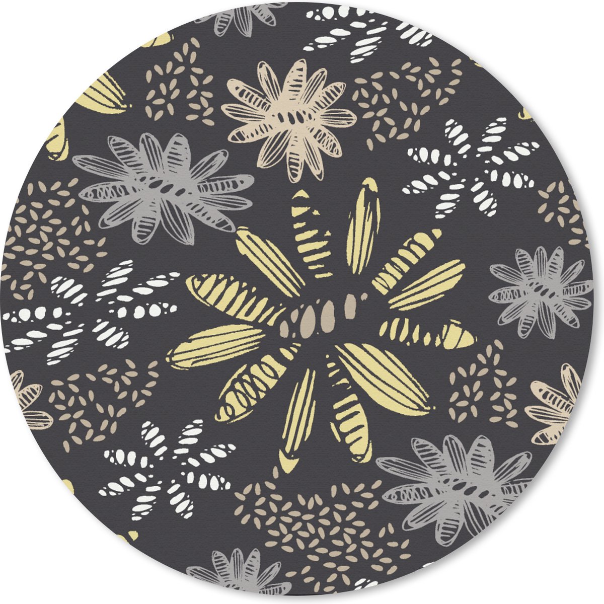 Muismat rond 20x20 cm - Mousepad Abstract - Bloemen - Patronen - Ronde muismatten