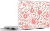 Laptop sticker - 11.6 inch - Bloemen - Patronen - Pastel - 30x21cm - Laptopstickers - Laptop skin - Cover