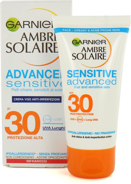 Garnier Ambre Solaire Advanced Sensitive SPF 30 Zonnebrandcrème - 50 ml ...