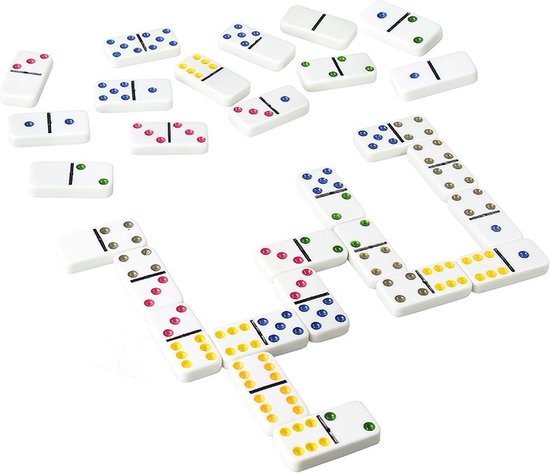 Thumbnail van een extra afbeelding van het spel Domino spel - in metalen doos - 28 domino stenen - 2-4 spelers