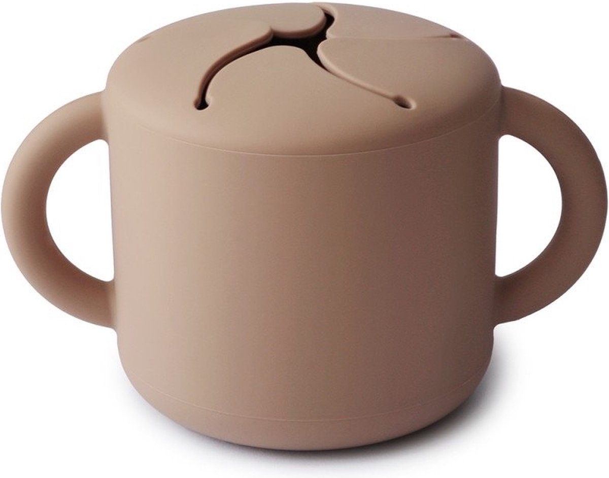 Mushie siliconen snack cup | natural | snack beker | kids Mushie siliconen snack cup | natural | snack beker | kids