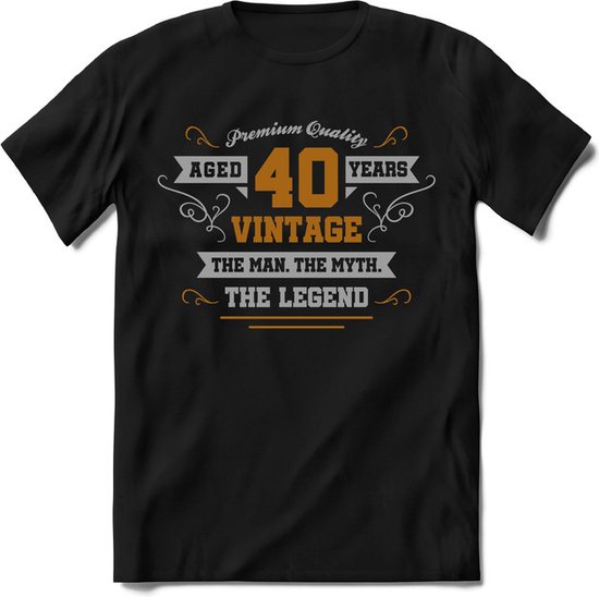 40 ans de Legend - T-shirt cadeau de Fête homme/femme - Argent / Or - Chemise cadeau d'anniversaire Perfect - Énonciations, phrases et paroles amusantes. Taille L