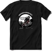 Cross Country T-Shirt | Mountainbike Fiets Kleding | Dames / Heren / Unisex MTB shirt | Grappig Verjaardag Cadeau | Maat 3XL