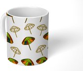 Mok - Koffiemok - Parasol - Patronen - Strand - Mokken - 350 ML - Beker - Koffiemokken - Theemok