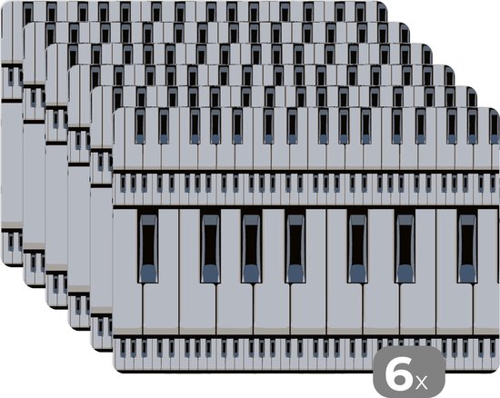 Set de Table - Piano - Motifs - Musique - 45x30 cm - 6 pièces - Résistant à  la Chaleur... | bol.com