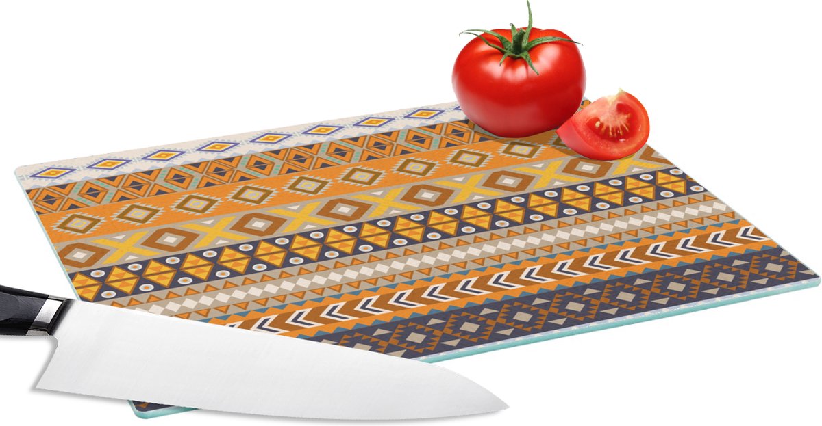 Glazen Snijplank - 28x20 - Patronen - Afrika - Abstract - Snijplanken Glas