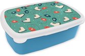 Lunch box Blauw - Lunch box - Boîte à pain - Patinage - Hiver - Motifs - 18x12x6 cm - Enfants - Garçon