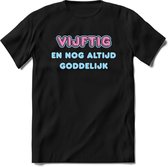 50 Jaar Goddelijk - Feest kado T-Shirt Heren / Dames - Licht Blauw / Licht Roze - Perfect Verjaardag Cadeau Shirt - grappige Spreuken, Zinnen en Teksten. Maat XXL