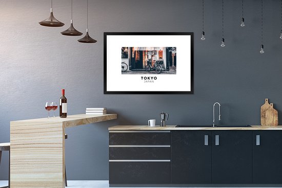 Cadre photo avec affiche - Tokyo - Japon - Vélo - 90x60 cm - Cadre pour affiche