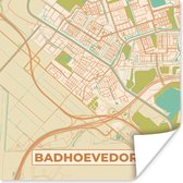 Poster Badhoevedorp - Stadskaart - Plattegrond - Kaart - Nederland - 50x50 cm