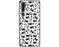 Telefoonhoesje Geschikt voor Xiaomi Mi Note 10 Pro hoesje - Meisje - Kat - Muis - Patronen - Girl - Kids - Kinderen - Meiden - Siliconen Telefoonhoesje Telefoonhoesje