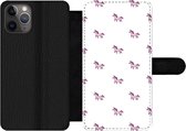 Bookcase Geschikt voor iPhone 11 Pro Max telefoonhoesje - Meisje - Unicorn - Roze - Patronen - Girl - Kindje - Kinderen - Met vakjes - Wallet case met magneetsluiting