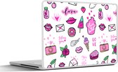 Laptop sticker - 14 inch - Meiden - Liefde - IJs - Patronen - Girl - Kids - Kinderen - Kindje - 32x5x23x5cm - Laptopstickers - Laptop skin - Cover