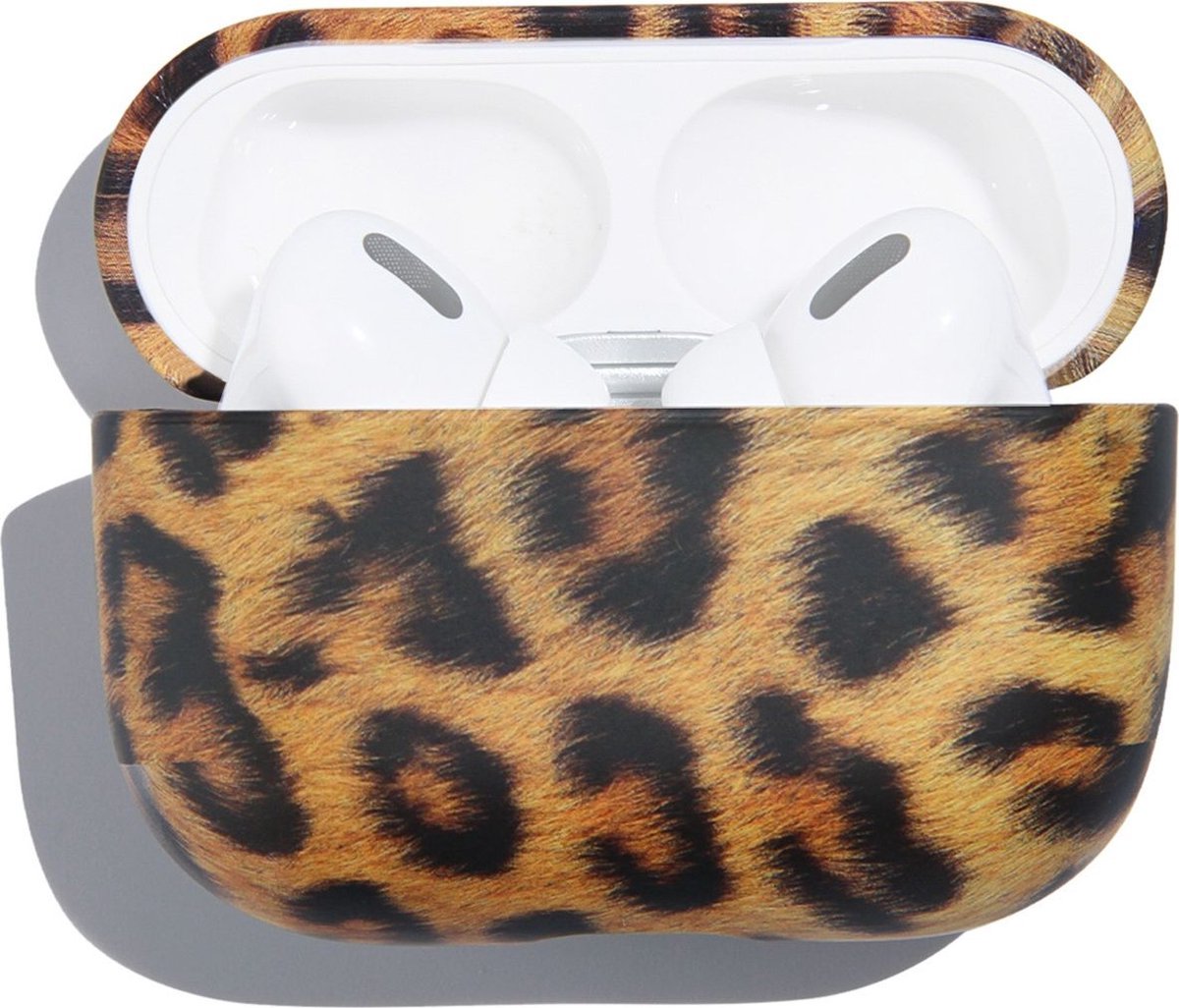 Mobigear Leopard Hoesje geschikt voor Apple AirPods Pro 1 Hardcase Hoesje - Bruin