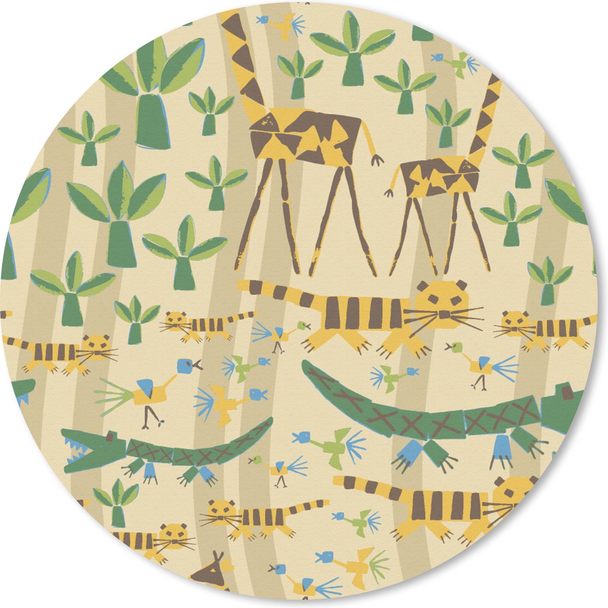 Muismat rond 50x50 cm - Mousepad Dieren - Design - Afrika - Abstract - Ronde muismatten
