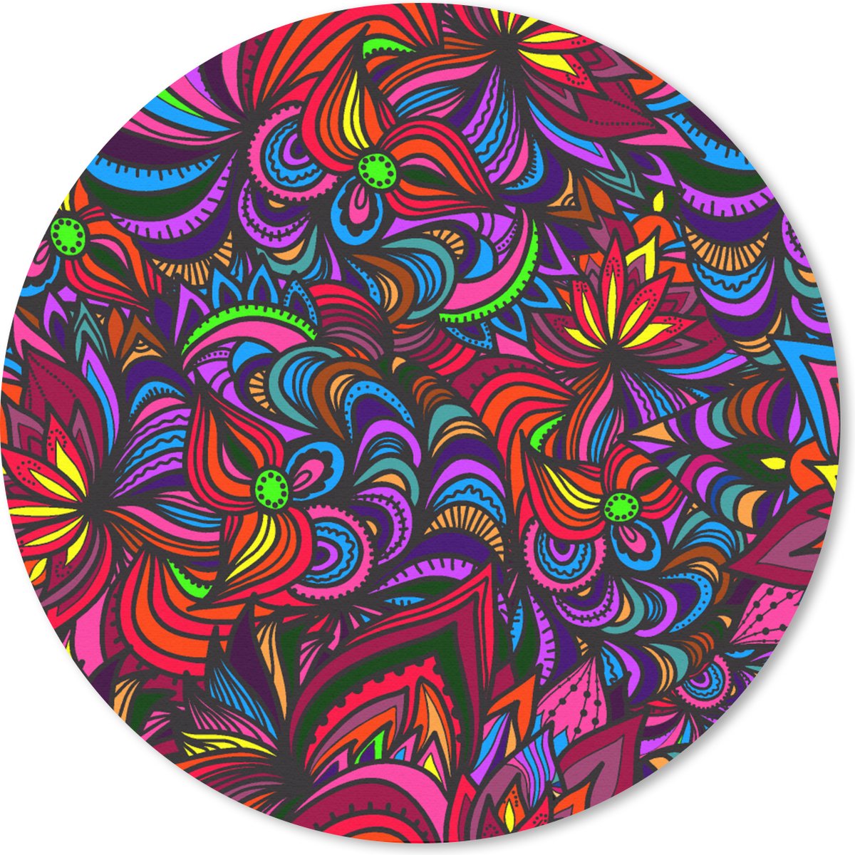 Muismat rond 40x40 cm - Mousepad Patroon - Jungle - Abstract - Ronde muismatten