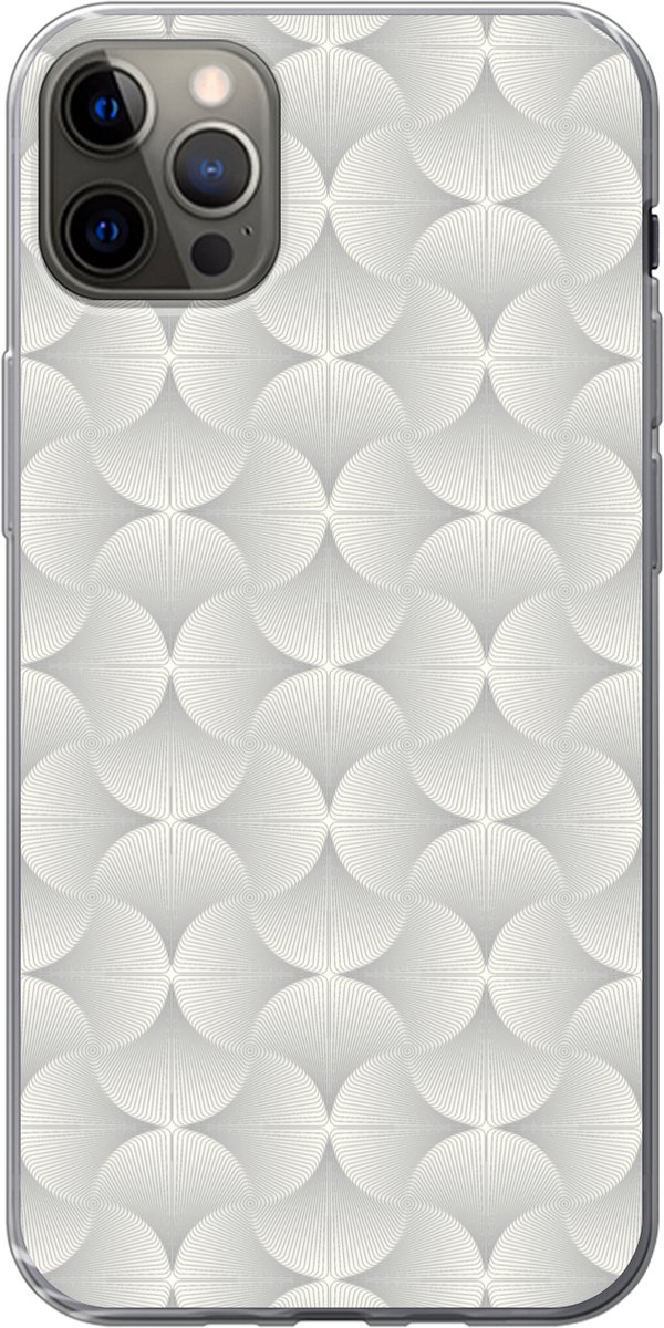 Telefoonhoesje Geschikt voor iPhone 13 Pro Max hoesje - Patronen - Zilver - Retro - Siliconen Telefoonhoesje Telefoonhoesje