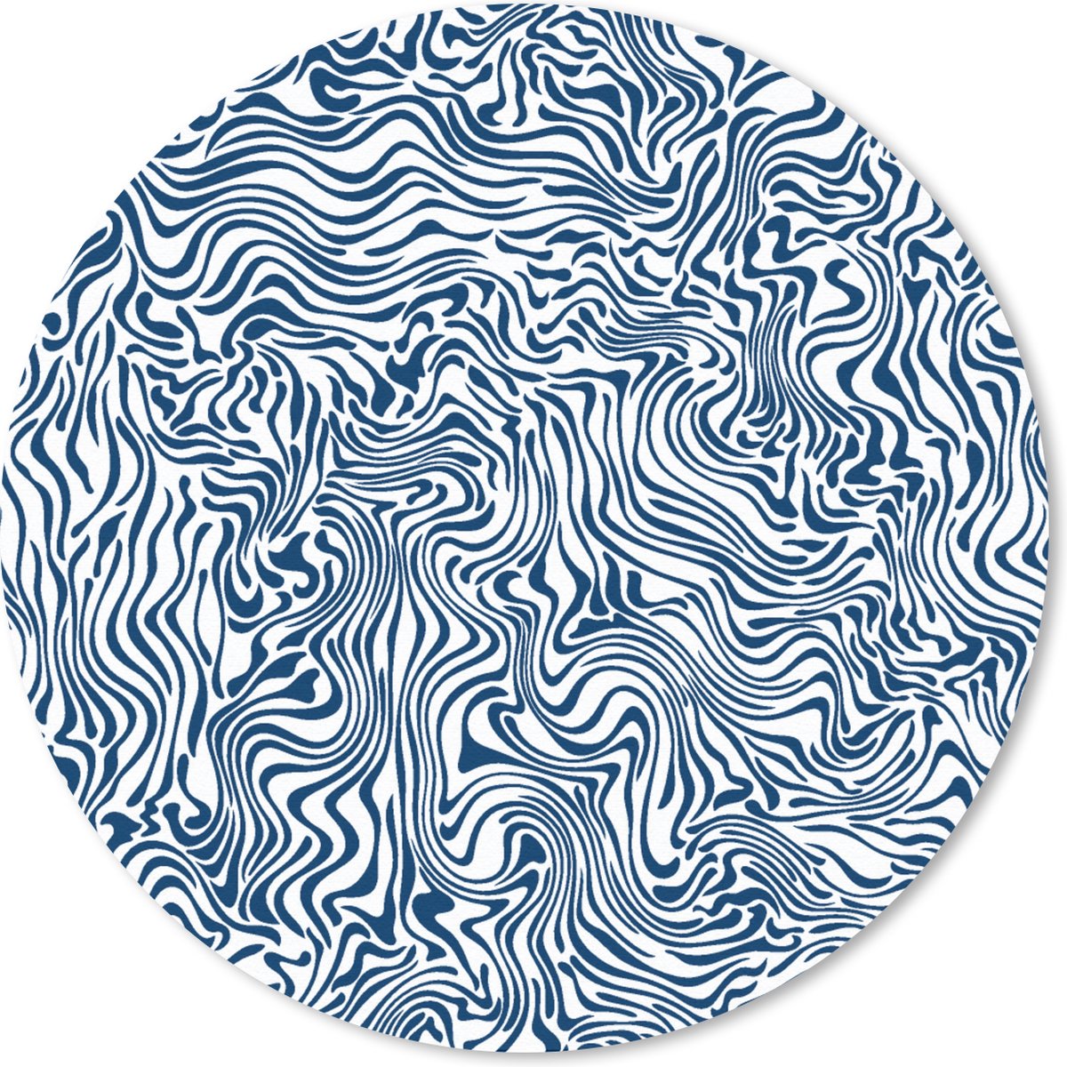 Muismat rond 20x20 cm - Mousepad Patronen - Abstract - Blauw - Ronde muismatten