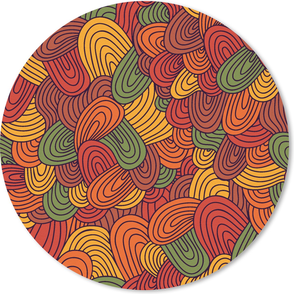 Muismat rond 30x30 cm - Mousepad Abstract - Boho - Patronen - Herfst - Ronde muismatten