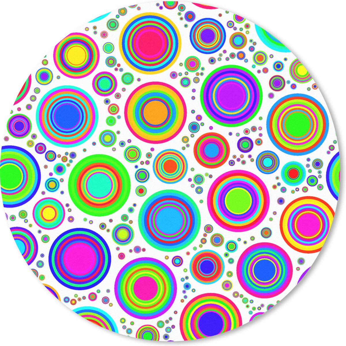 Muismat rond 50x50 cm - Mousepad Patroon - Stippen - Cirkel - Ronde muismatten