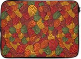 Laptophoes 13 inch - Abstract - Boho - Patronen - Herfst - Laptop sleeve - Binnenmaat 32x22,5 cm - Zwarte achterkant