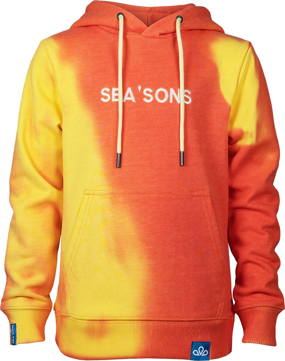SEA'SONS - Hoodie Jongens/Meisjes - Kleurveranderend - Tie-Dye - Oranje/Geel - Maat 116