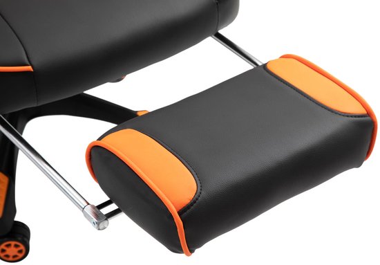 Chaise de bureau Clp Tilos - Cuir artificiel - Noir / orange
