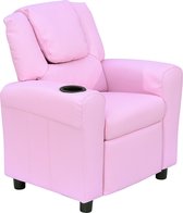HOMCOM Kinderfauteuil mini-fauteuil kinderbank voor 3-6 jaar, roze 55-0039