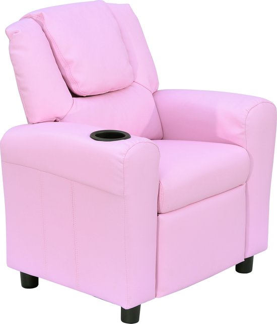 HOMCOM Kinderfauteuil mini-fauteuil kinderbank voor 3-6 jaar, roze 55-0039  | bol.com