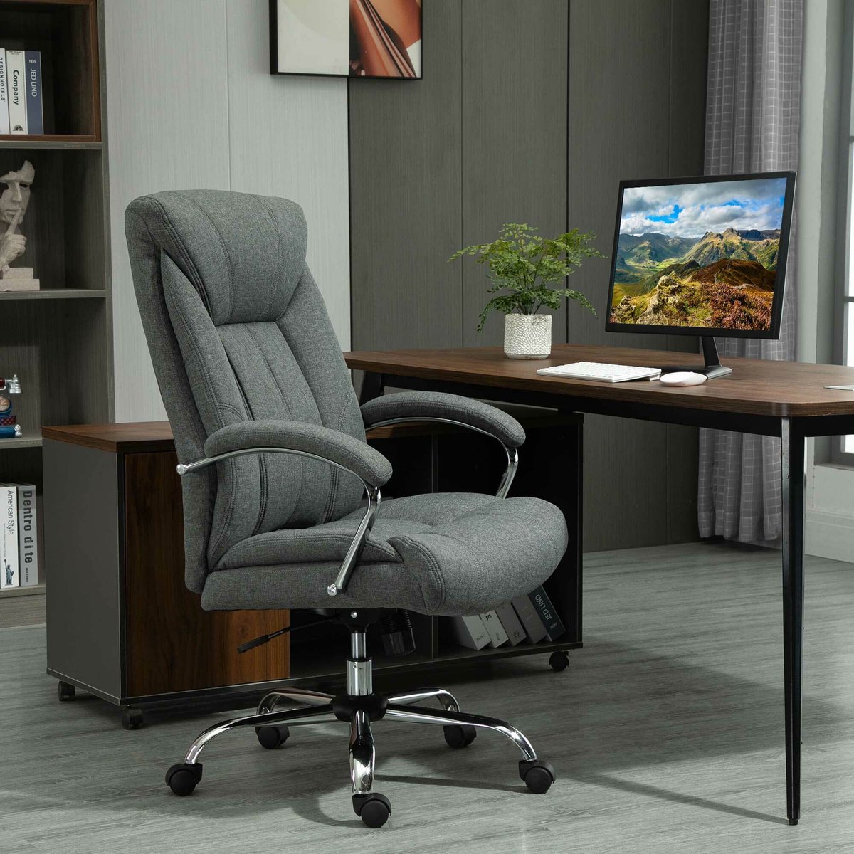 Vinsetto Bureaustoel ergonomisch ontwerp, ademende polyester hoes 921-472V80