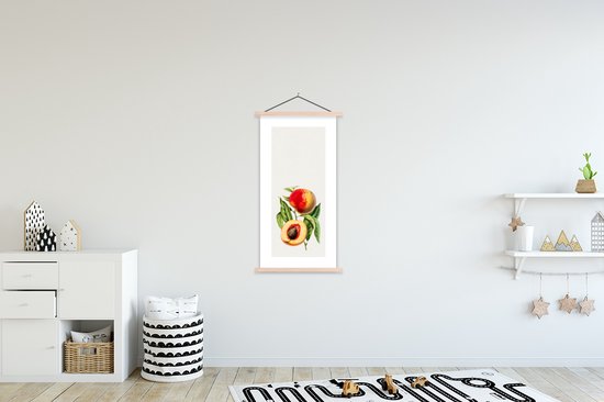 Porte-affiche avec affiche - Affiche scolaire - Pêche - Fruits - Nourriture - 60x120 cm - Lattes vierges
