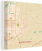 Peinture sur toile Berghem - Carte - Carte - Plan de la ville - Pays- Nederland - 20x20 cm - Décoration murale