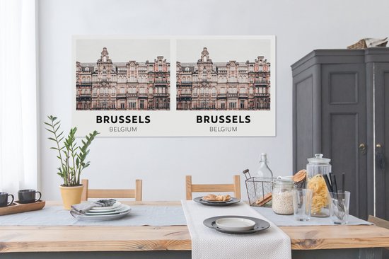 Tableau sur toile Bruxelles - België - Maisons - 160x80 cm - Décoration murale