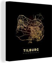 Peinture sur Toile City Map - Tilburg - Carte - Carte - 20x20 cm - Décoration murale