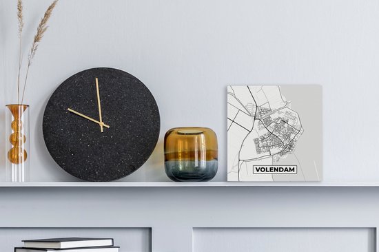 Peinture sur toile Carte - Volendam - Carte - Plan de la ville - 20x20 cm - Décoration murale