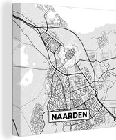 Peinture sur toile Carte - Naarden - Carte - Plan de la ville - 20x20 cm - Décoration murale