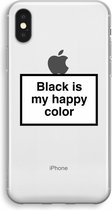 Case Company® - iPhone XS hoesje - Black is my happy color - Soft Cover Telefoonhoesje - Bescherming aan alle Kanten en Schermrand