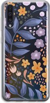 Case Company® - Samsung Galaxy A50 hoesje - Flowers with blue leaves - Soft Cover Telefoonhoesje - Bescherming aan alle Kanten en Schermrand